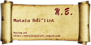 Matala Bálint névjegykártya