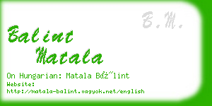 balint matala business card